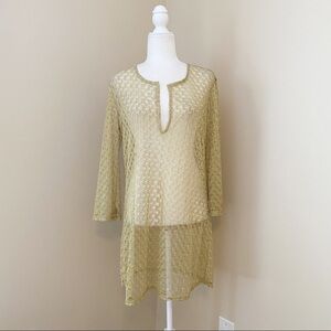 Elif for Jordan Taylor Crochet Metallic Gold Coverup - L
